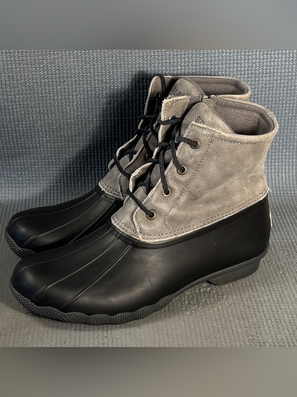 Sperry Saltwater Duck Boot Grey/Black STS81732 Women’s Size 9